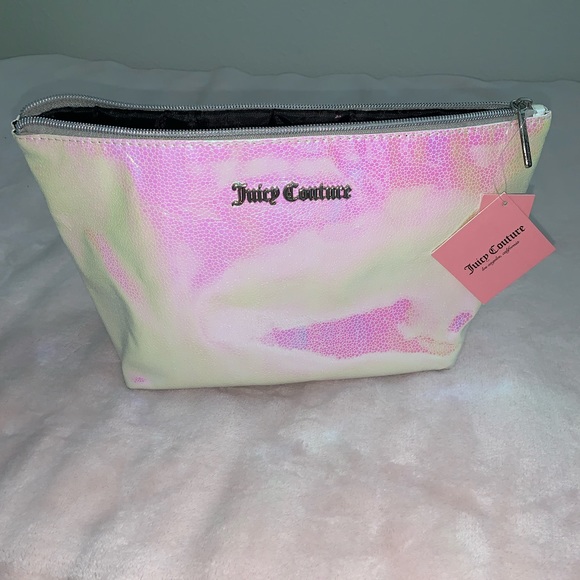 Juicy Couture Handbags - Juicy couture pink silver iridescent makeup cosmetic bag